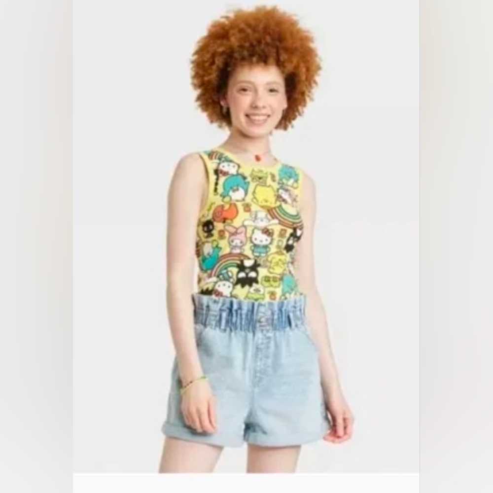 Sanrio Yellow Cartoon Print Tank Top